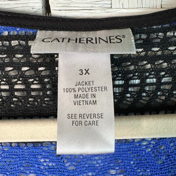 Catherine’s black and blue white stripe cardigan 3/4 sleeve spring plus size - Picture 4 of 8